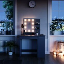 Vicco Schminktisch Julia Frisiertisch Kommode Frisierkommode Spiegel Anthrazit Inklusive LED-Lichterkette -OUTSUNNY Verkäufe 8600343700 30141 prod 004