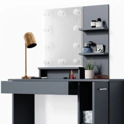 Vicco Schminktisch Julia Frisiertisch Kommode Frisierkommode Spiegel Anthrazit Inklusive LED-Lichterkette -OUTSUNNY Verkäufe 8600343700 30141 prod 006