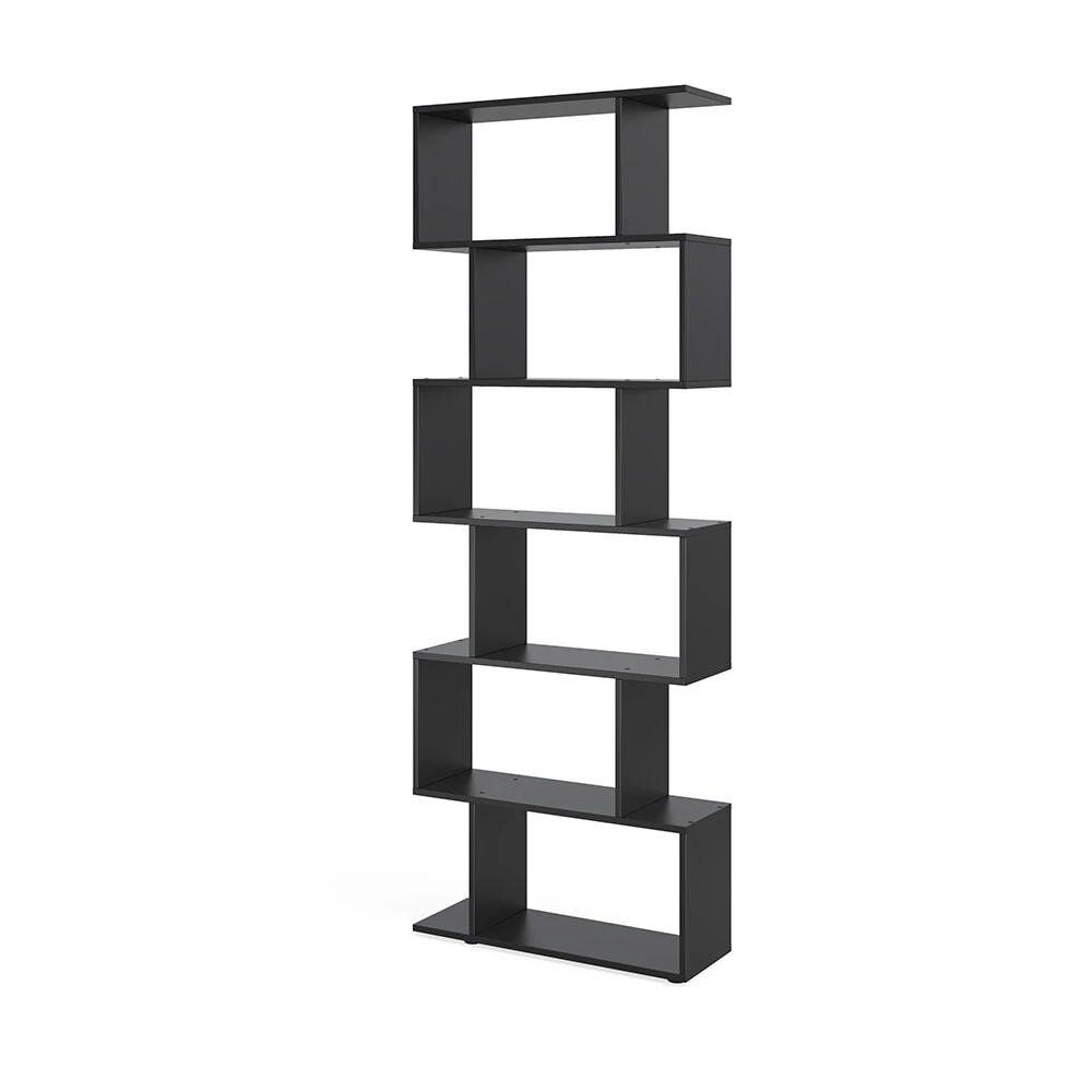 VICCO Raumteiler LEVIO 6 Fächer Schwarz Bücherregal Standregal Aktenregal Hochregal Regal 2 VICCO Raumteiler LEVIO 6 Fächer Schwarz Bücherregal Standregal Aktenregal Hochregal Regal – Bild 2