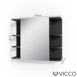 VICCO Spiegelschrank FYNN 80 X 64 Cm Anthrazit - Badezimmerspiegel Spiegel Hängespiegel Badspiegel 8 VICCO Spiegelschrank FYNN 80 X 64 Cm Anthrazit - Badezimmerspiegel Spiegel Hängespiegel Badspiegel -OUTSUNNY Verkäufe 8600343700 30173 prod 003