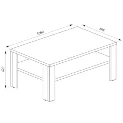 VICCO Couchtisch Anthrazit Sandeiche 100 X 60 Cm - Wohnzimmertisch Beistelltisch Kaffeetisch -OUTSUNNY Verkäufe 8600343700 30183 prod 003