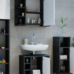 VICCO Badmöbel Set FYNN 2 Teile Anthrazit Weiß - Badezimmer Spiegel Badunterschrank Bad Badschrank -OUTSUNNY Verkäufe 8600343700 30260 prod 005