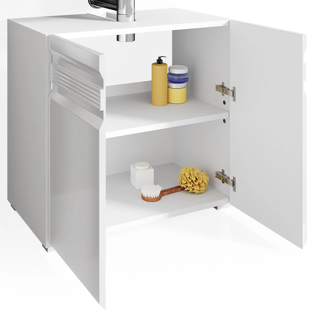 VICCO Waschbeckenunterschrank FREDDY Weiß Hochglanz Unterschrank Badschrank 6 VICCO Waschbeckenunterschrank FREDDY Weiß Hochglanz Unterschrank Badschrank – Bild 6