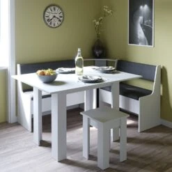 VICCO Eckbankgruppe ROMAN Weiß Esszimmergruppe Sitzgruppe Küchensitzgruppe -OUTSUNNY Verkäufe 8600343700 30773 prod 004