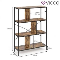 VICCO Loft Bücherregal FYRK Wandregal Standregal Aufbewahrung 113x80x30 Vintage 8 VICCO Loft Bücherregal FYRK Wandregal Standregal Aufbewahrung 113x80x30 Vintage -OUTSUNNY Verkäufe 8600343700 31077 prod 003