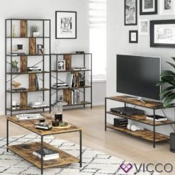 VICCO Loft Bücherregal FYRK Wandregal Standregal Aufbewahrung 113x80x30 Vintage 9 VICCO Loft Bücherregal FYRK Wandregal Standregal Aufbewahrung 113x80x30 Vintage -OUTSUNNY Verkäufe 8600343700 31077 prod 004