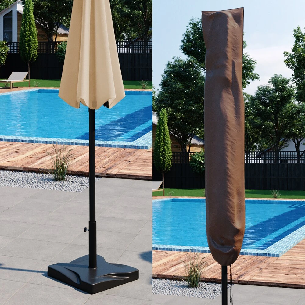 Oskar Sonnenschirm 270cm Set Beige Inkl Schutzhülle + Ständer Gartenschirm 5 Oskar Sonnenschirm 270cm Set Beige Inkl Schutzhülle + Ständer Gartenschirm – Bild 5