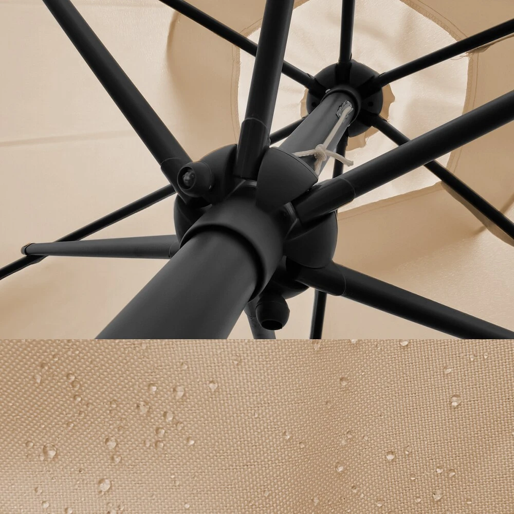 Oskar Sonnenschirm 270cm Set Beige Inkl Schutzhülle + Ständer Gartenschirm 6 Oskar Sonnenschirm 270cm Set Beige Inkl Schutzhülle + Ständer Gartenschirm – Bild 6