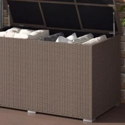 Oskar XXL Polyrattan Kissenbox 950L Auflagenbox Braun Gartenbox Gartentruhe -OUTSUNNY Verkäufe 8600343700 31237 prod 005