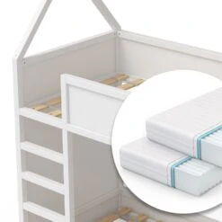 VITALISPA Hochbett Massimo Kinderbett Etagenbett Doppelstockbett Holzbett Weiß + 2 Matratzen 11 VITALISPA Hochbett Massimo Kinderbett Etagenbett Doppelstockbett Holzbett Weiß + 2 Matratzen -OUTSUNNY Verkäufe 8600343700 31355 prod 006