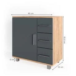 Vicco Waschtischunterschrank Ilias Badschrank Badezimmerschrank Waschbeckenunterschrank Unterstellschrank Eiche Anthrazit -OUTSUNNY Verkäufe 8600343700 31560 prod 003