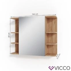 VICCO Spiegelschrank FYNN 80 X 64 Eiche Anthrazit Spiegel Badspiegel Wandspiegel -OUTSUNNY Verkäufe 8600343700 31924 prod 003
