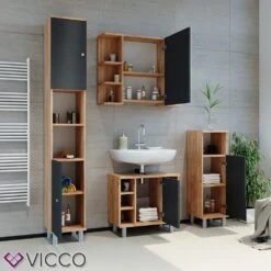 VICCO Spiegelschrank FYNN 80 X 64 Eiche Anthrazit Spiegel Badspiegel Wandspiegel -OUTSUNNY Verkäufe 8600343700 31924 prod 004