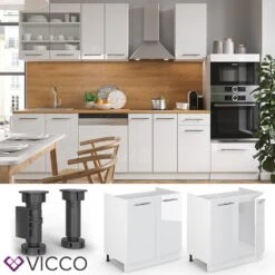 VICCO Spülenunterschrank 80 Cm Weiß Küchenzeile Unterschrank Fame