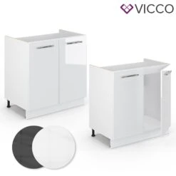 VICCO Spülenunterschrank 80 Cm Weiß Küchenzeile Unterschrank Fame -OUTSUNNY Verkäufe 8600343700 33505 prod 005