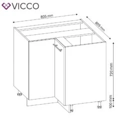 VICCO Eckunterschrank 87 Cm Weiß Küchenzeile Unterschrank Fame -OUTSUNNY Verkäufe 8600343700 33509 prod 003