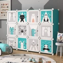 Vicco Kleiderschrank Andy Kinder Blau Modular 12 Fächer Kleiderstange Steckregal -OUTSUNNY Verkäufe 8600343700 33598 prod 004