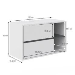 Vicco Wachtischunterschrank Viola Weiß Badschrank Waschbeckenunterschrank Hängend -OUTSUNNY Verkäufe 8600343700 33912 prod 003