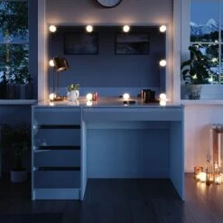 Vicco Schminktisch Sherry Weiß Mit LED-Beleuchtung Spiegel Frisiertisch Kommode -OUTSUNNY Verkäufe 8600343700 33955 prod 005