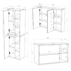 Vicco Badmöbel Set Viola Weiß Spiegelschrank Hochschrank Waschtischunterschrank 8 Vicco Badmöbel Set Viola Weiß Spiegelschrank Hochschrank Waschtischunterschrank -OUTSUNNY Verkäufe 8600343700 34043 prod 003