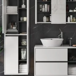 Vicco Badmöbel Set Viola Weiß Spiegelschrank Hochschrank Waschtischunterschrank 10 Vicco Badmöbel Set Viola Weiß Spiegelschrank Hochschrank Waschtischunterschrank -OUTSUNNY Verkäufe 8600343700 34043 prod 005