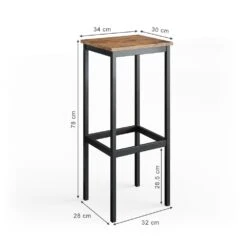 Vicco Barhocker Barstühle 2er Set Küchenstühle Mit Fußstütze Für Bartisch Küche -OUTSUNNY Verkäufe 8600343700 34123 prod 003