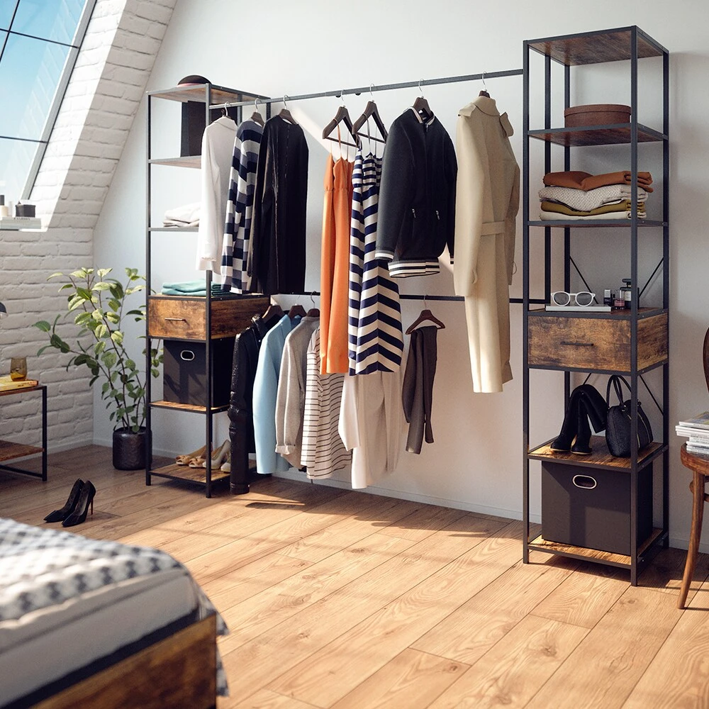 Vicco Kleiderschrank Dielenschrank Fyrk Ausziehbar Offener Schlafzimmerschrank 4 Vicco Kleiderschrank Dielenschrank Fyrk Ausziehbar Offener Schlafzimmerschrank – Bild 4