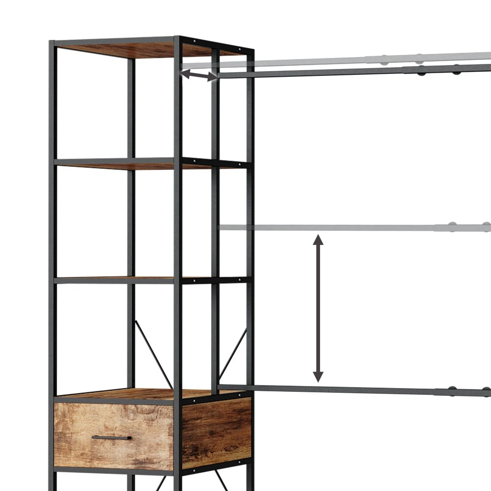 Vicco Kleiderschrank Dielenschrank Fyrk Ausziehbar Offener Schlafzimmerschrank 6 Vicco Kleiderschrank Dielenschrank Fyrk Ausziehbar Offener Schlafzimmerschrank – Bild 6