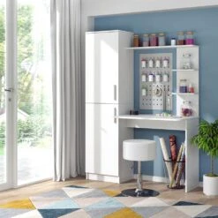 Vicco Arbeitstisch Schreibtisch Schminktisch Tessa Weiß Basteltisch Mit Schrank -OUTSUNNY Verkäufe 8600343700 34423 prod 004