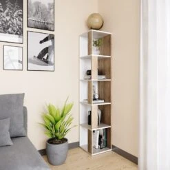 Vicco Eckregal Lio Sonoma-weiß Standregal Bücherregal Wandregal Raumteiler 5 Ebenen -OUTSUNNY Verkäufe 8600343700 34472 prod 004