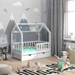 VitaliSpa Kinderbett Hausbett Spielbett Wiki 70x140 Inkl Lattenrost 2 Schubladen -OUTSUNNY Verkäufe 8600343700 34527 prod 004