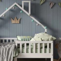 VitaliSpa Hausbett Kinderbett Spielbett Noemi 80x160cm Weiß Rausfallschutz -OUTSUNNY Verkäufe 8600343700 34534 prod 005