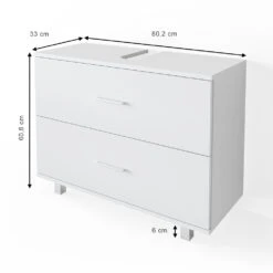 VICCO Waschbeckenunterschrank ILIAS Weiß Schublade Unterschrank Badezimmer -OUTSUNNY Verkäufe 8600343700 34583 prod 003