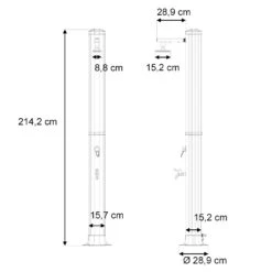 Solardusche 35 Liter Gartendusche Mit Fußdusche Dusche Pooldusche Mit Duschkopf -OUTSUNNY Verkäufe 8600343700 34617 prod 003