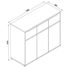 VICCO Kommode RUBEN Weiß Schubladen 120 Cm Sideboard Mehrzweckschrank Schrank -OUTSUNNY Verkäufe 8600343700 34644 prod 003