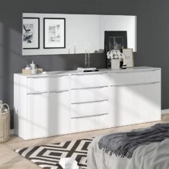 VICCO Kommode RUBEN Weiß Schubladen 120 Cm Sideboard Mehrzweckschrank Schrank -OUTSUNNY Verkäufe 8600343700 34644 prod 004