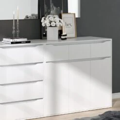 VICCO Kommode RUBEN Weiß Schubladen 120 Cm Sideboard Mehrzweckschrank Schrank -OUTSUNNY Verkäufe 8600343700 34644 prod 005