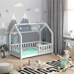 VitaliSpa Kinderbett Hausbett Spielbett Wiki 80x160cm Matratze Rausfallschutz -OUTSUNNY Verkäufe 8600343700 34962 prod 004