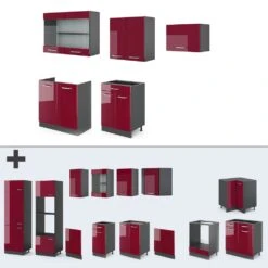Vicco KÜCHE R-LINE 200CM KÜCHENZEILE KÜCHENBLOCK EINBAU Anthrazit Bordeaux Hochglanz -OUTSUNNY Verkäufe 8600343700 35000 prod 006