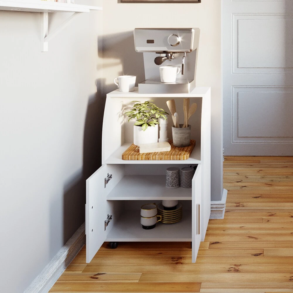 Vicco Küchenschrank Mikrowellenschrank Anrichte Elio Auf Rollen Küchenwagen Weiß 5 Vicco Küchenschrank Mikrowellenschrank Anrichte Elio Auf Rollen Küchenwagen Weiß – Bild 5