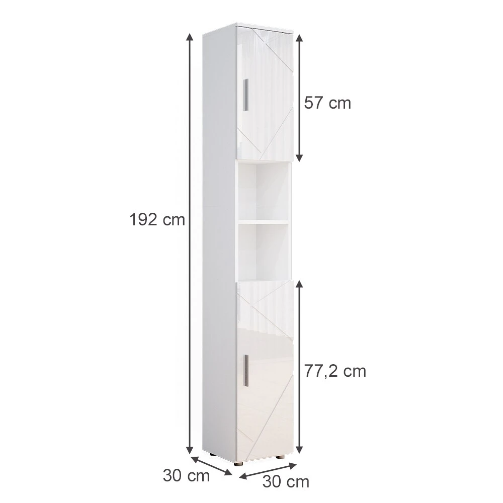Vicco Badschrank Hochschrank Badezimmerschrank Irma Weiss Badregal 6 Fächer 3 Vicco Badschrank Hochschrank Badezimmerschrank Irma Weiss Badregal 6 Fächer – Bild 3
