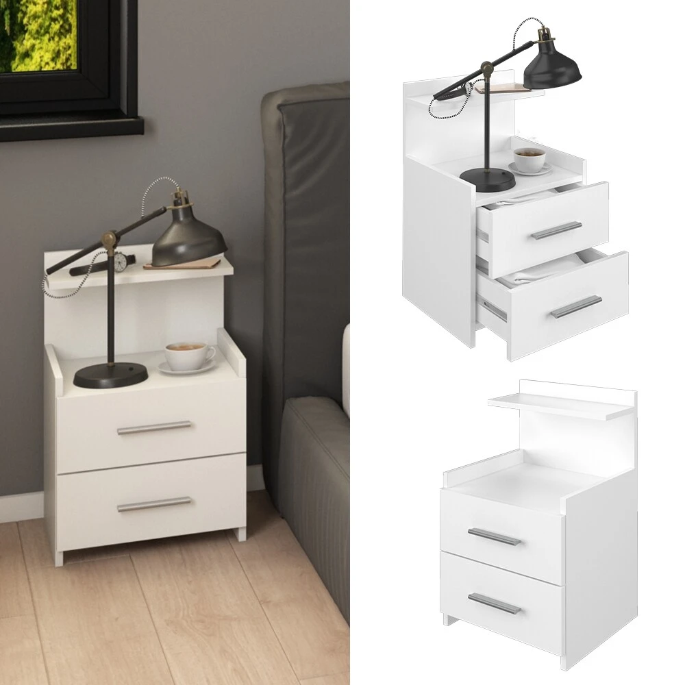 Vicco Nachttisch Beistelltisch Nachtschrank Alpin Weiß Nachtkommode 2 Schubladen 1 Vicco Nachttisch Beistelltisch Nachtschrank Alpin Weiß Nachtkommode 2 Schubladen