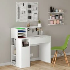 Vicco Schreibtisch Basteltisch Arbeitstisch Maltisch Ablagen Werkbank Bürotisch -OUTSUNNY Verkäufe 8600343700 36079 prod 004