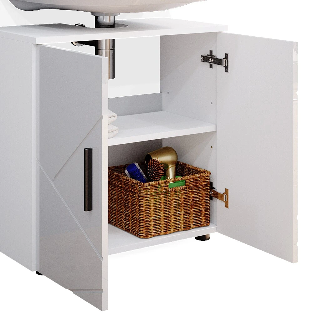 Vicco Badmöbel Set Spiegelschrank Hochschrank Unterschrank Irma Weiss Kommode 6 Vicco Badmöbel Set Spiegelschrank Hochschrank Unterschrank Irma Weiss Kommode – Bild 6