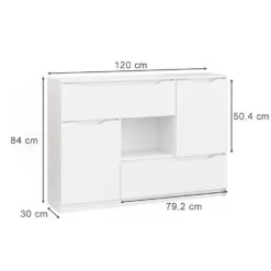 Vicco Kommode RUBEN Weiß 4 Schubladen 120 Cm Sideboard Mehrzweckschrank Schrank -OUTSUNNY Verkäufe 8600343700 36280 prod 003