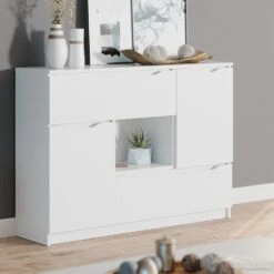 Vicco Kommode RUBEN Weiß 4 Schubladen 120 Cm Sideboard Mehrzweckschrank Schrank -OUTSUNNY Verkäufe 8600343700 36280 prod 005