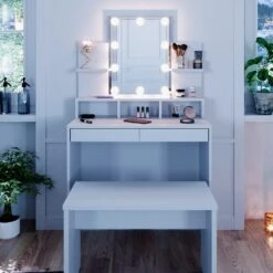 Vicco Schminktisch Frisiertisch Schminkkommode Ania Mit LED Beleuchtung Sitzbank -OUTSUNNY Verkäufe 8600343700 36386 prod 005