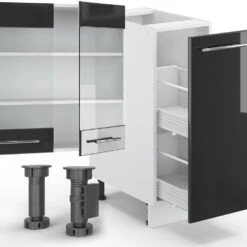 Vicco Küchenzeile Küchenblock Einbauküche 280cm Fame-Line Anthrazit Hochglanz -OUTSUNNY Verkäufe 8600343700 36418 prod 005