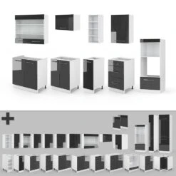 Vicco Küchenzeile Küchenblock Einbauküche 280cm Fame-Line Anthrazit Hochglanz -OUTSUNNY Verkäufe 8600343700 36418 prod 006
