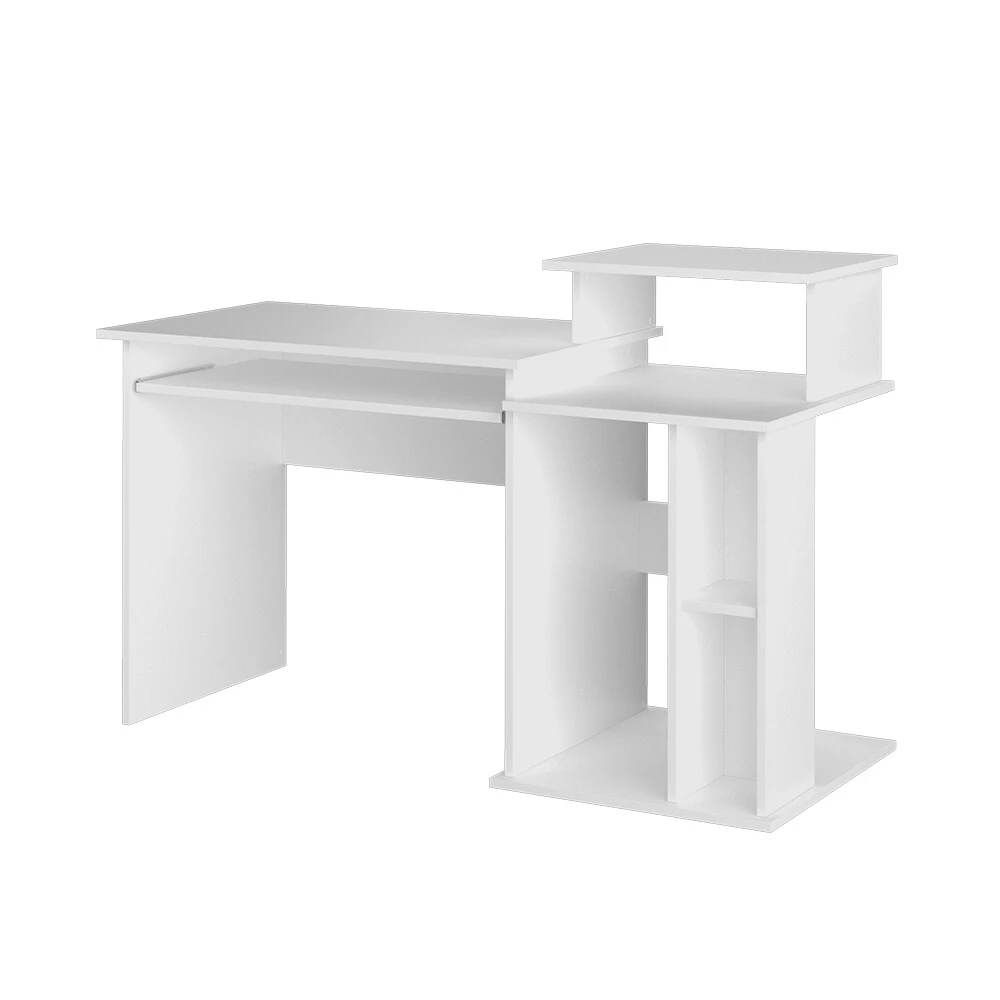 Vicco Computertisch Schreibtisch Arbeitstisch Jan Weiß Tastaturablage Fächer 2 Vicco Computertisch Schreibtisch Arbeitstisch Jan Weiß Tastaturablage Fächer – Bild 2